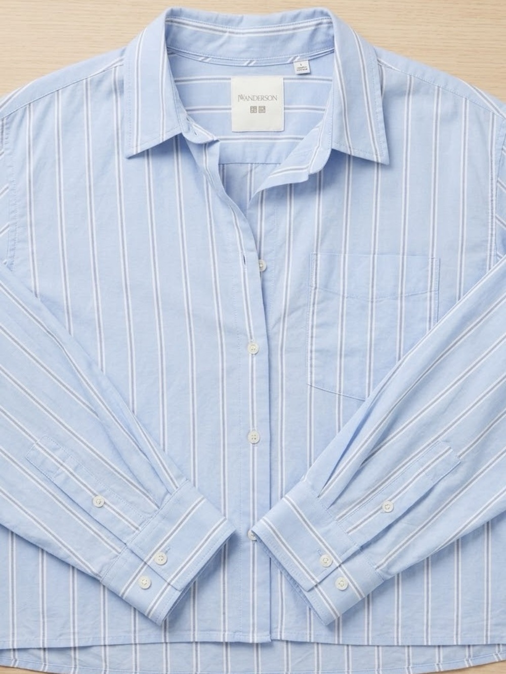 Uniqlo x JW ANDERSON | Oxford Boxy Cropped Shirt | Striped | Size L